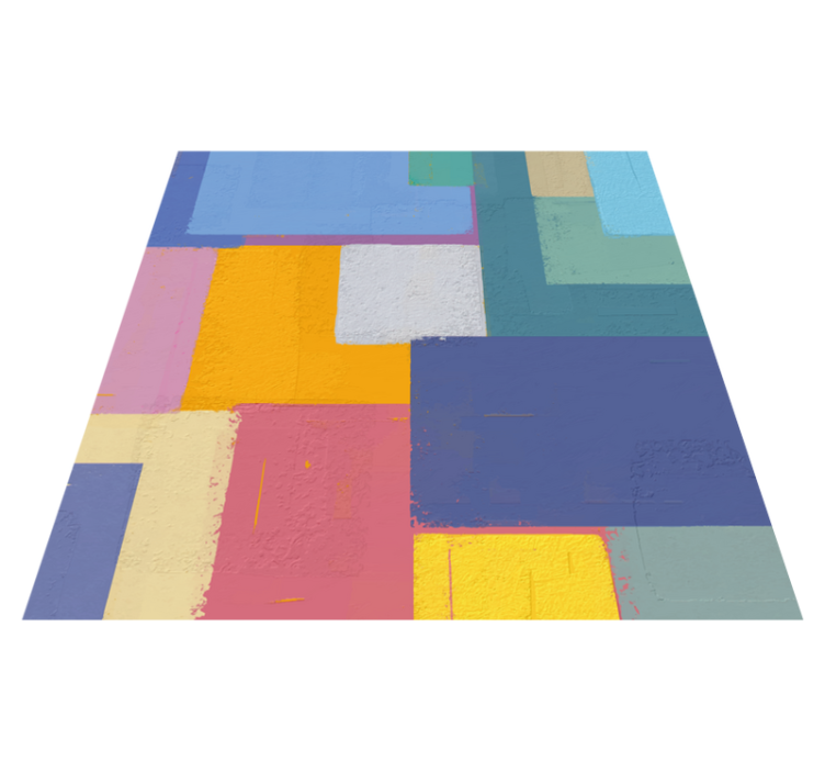 Lively Shape Cubes geometric vinyl rug - TenStickers