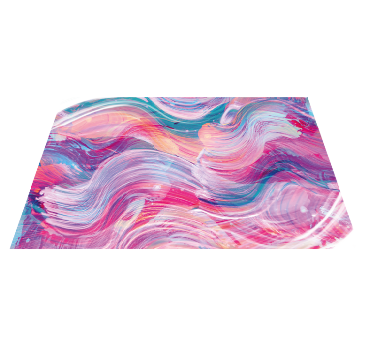 Vibrant Abstract Curves vinyl rug - TenStickers
