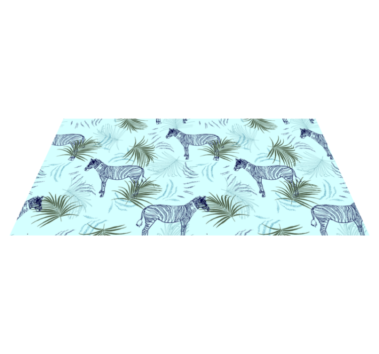 Zebra patterned leaves animal vinyl rug - TenStickers