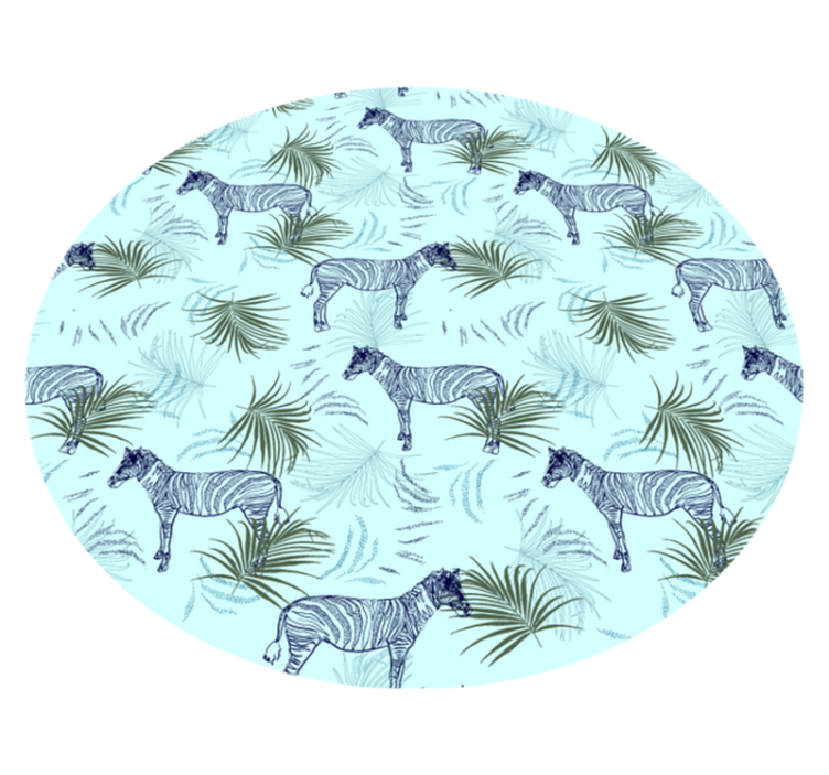Zebra and leaves animal vinyl rug - TenStickers