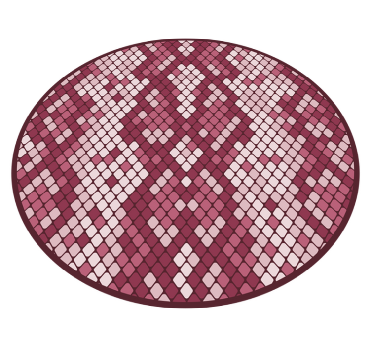 Pink snake skin pattern circular rug - TenStickers