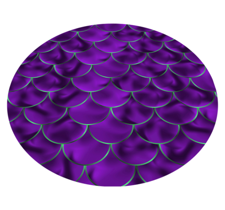 Circular vinyl rug with purple scallop design - TenStickers