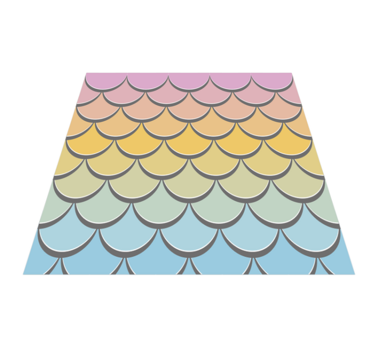 Pastel fish scales vinyl rug - TenStickers