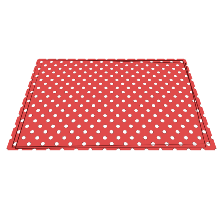 Red Polka Dots wood vinyl rug - TenStickers