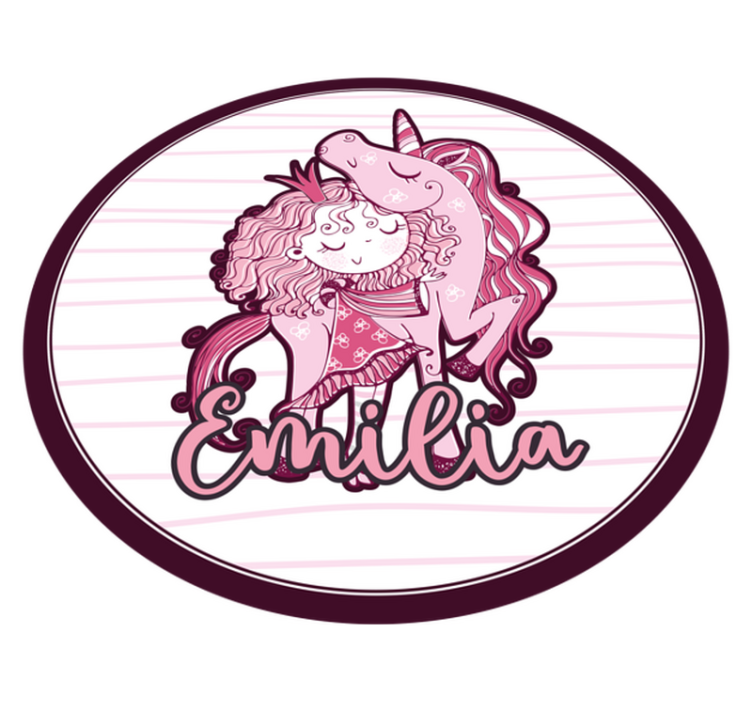 Cute Unicorn Duo custom vinyl rug - TenStickers