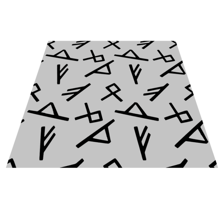 Stylish black shapes geometric vinyl rug - TenStickers