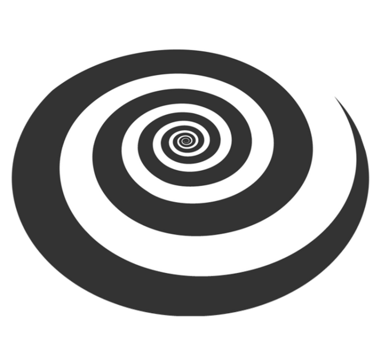 Black and white hypnotical retro teen vinyl rug - TenStickers