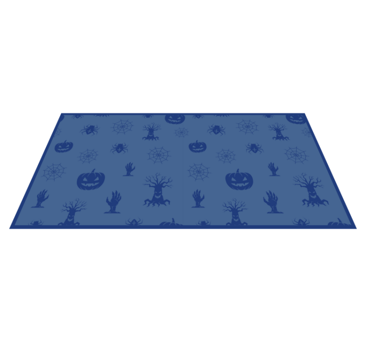 Blue spooky theme halloween vinyl rug - TenStickers
