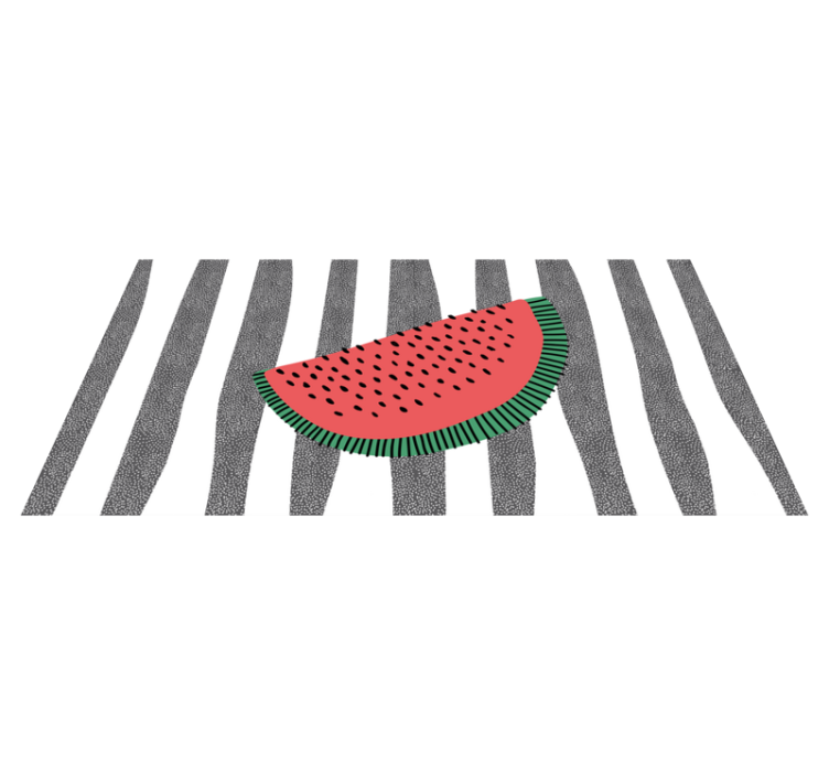 Watermelon Wedge textured vinyl rug - TenStickers