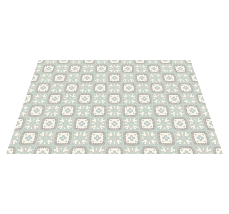 White and light blue classic tile carpet - TenStickers