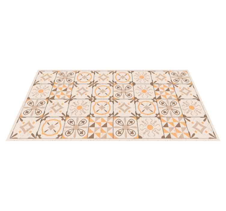 Beige vintage mosaic pattern tile carpet - TenStickers