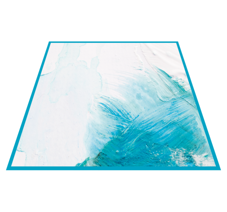 Aqua brush strokes vinyl rug - TenStickers