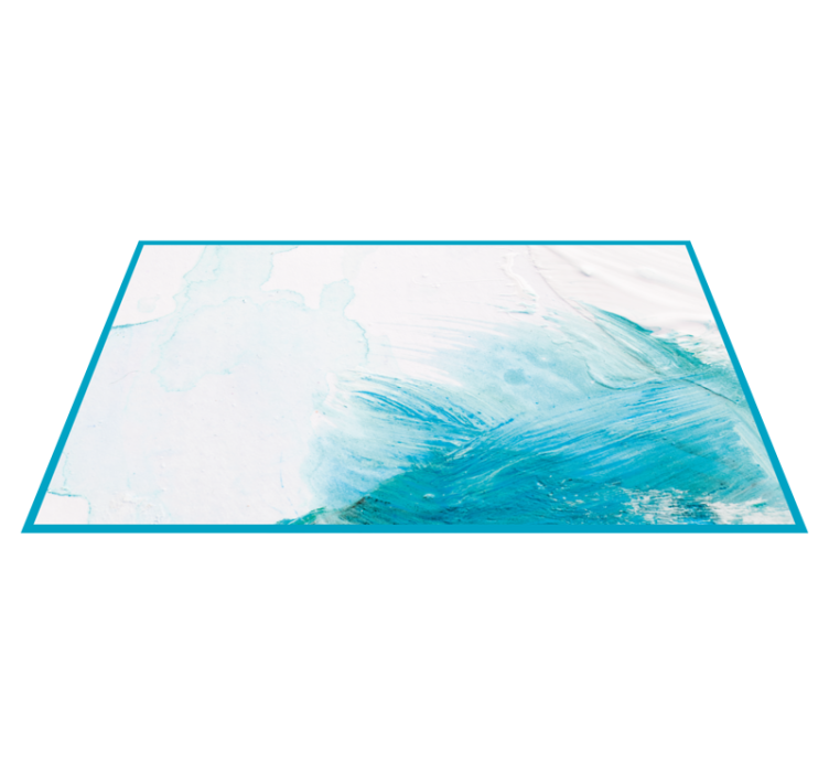 Aqua abstract swirl vinyl rug - TenStickers