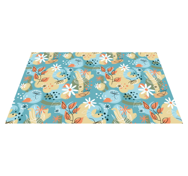 Floral Abstract Patterns flower vinyl rug - TenStickers