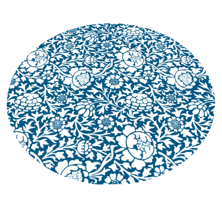 Floral Pattern Style flower vinyl rug - TenStickers