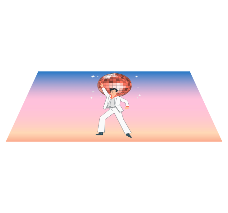 Dance Party Vibes vinyl rug - TenStickers