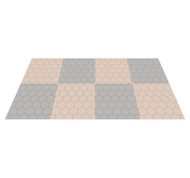 Elegant hexagonal geometric vinyl rug - TenStickers