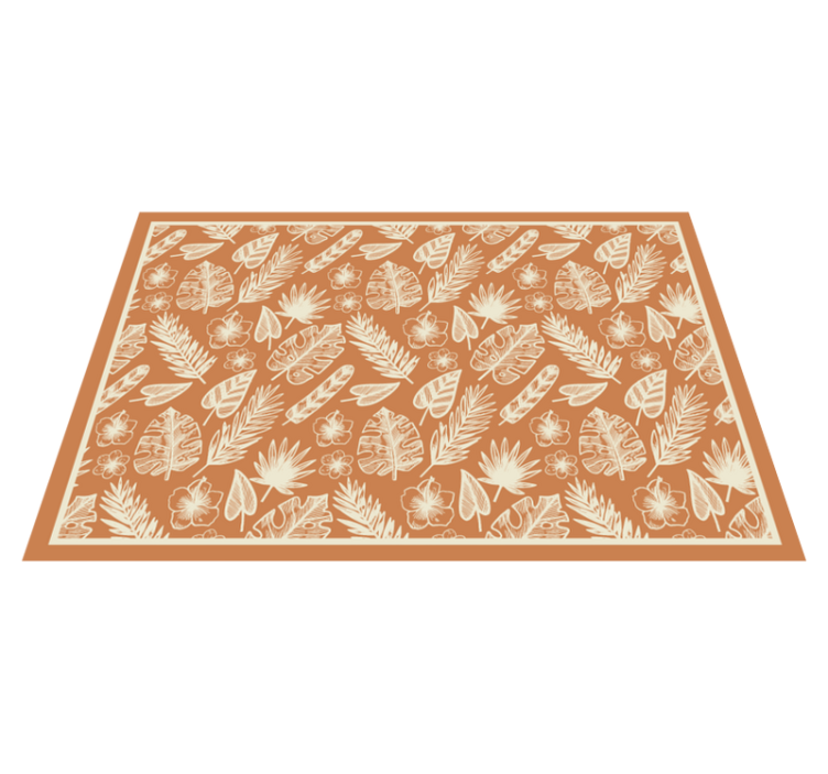 Tropical Leaf Inspiration flower vinyl rug - TenStickers