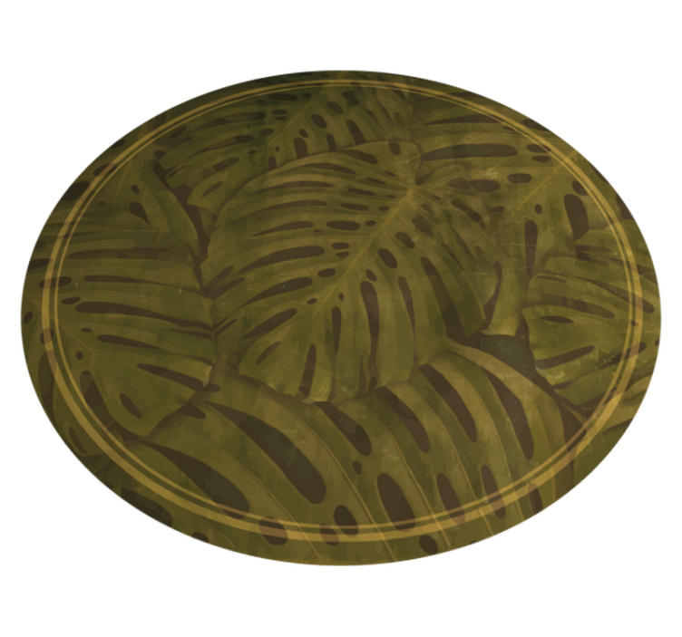 Green monstera leaves floral rug - TenStickers