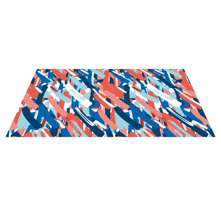 Modern vinyl rug in vibrant brushstroke design - TenStickers