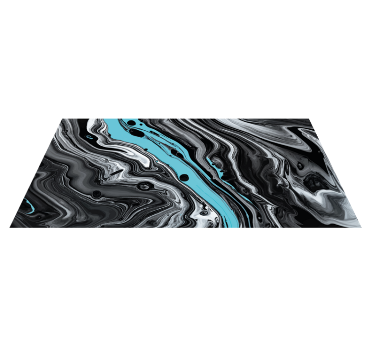 SWIRLING BLACK AND BLUE marble vinyl rug - TenStickers
