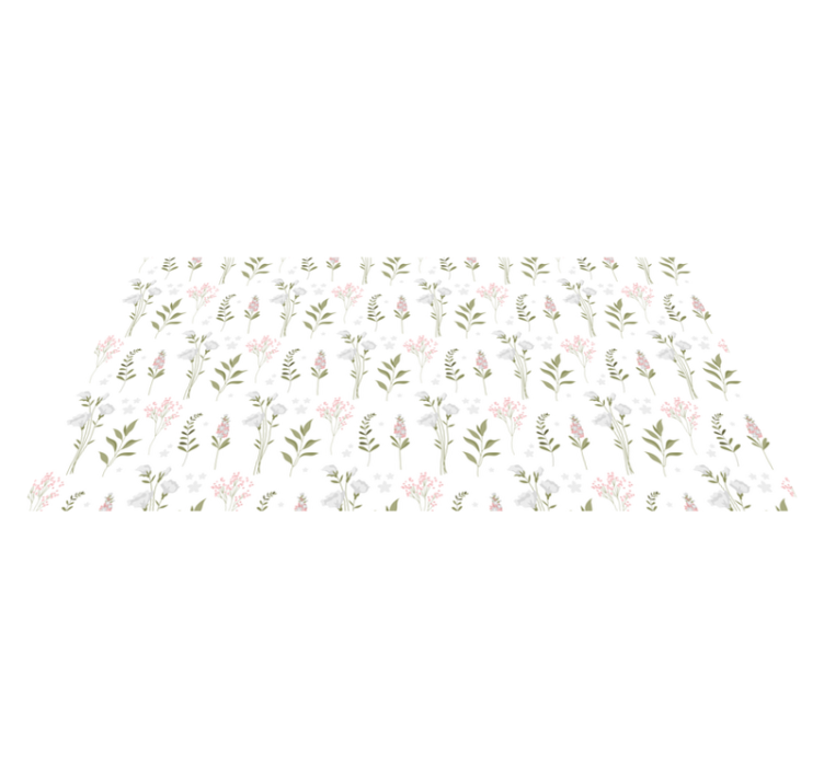 Minimalistic wildflower pattern floral rug - TenStickers