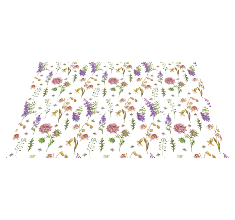 Vibrant Blossom Composition flower vinyl rug - TenStickers