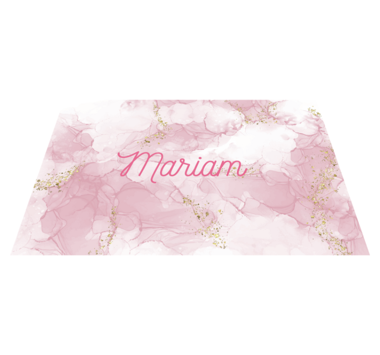 Elegant pink name marble vinyl rug - TenStickers
