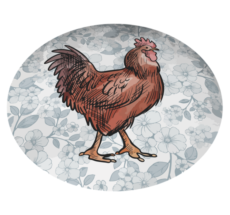 Charming rooster animal vinyl rug - TenStickers