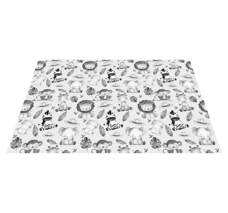 Cute Jungle Animals kids vinyl rug - TenStickers