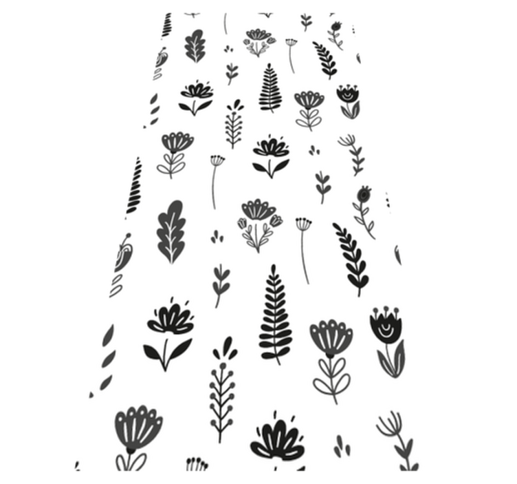 Floral Silhouette Pattern flower vinyl rug - TenStickers