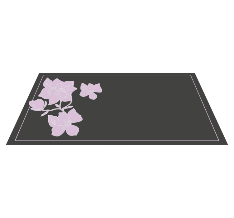 Pink arrangement flower vinyl rug - TenStickers