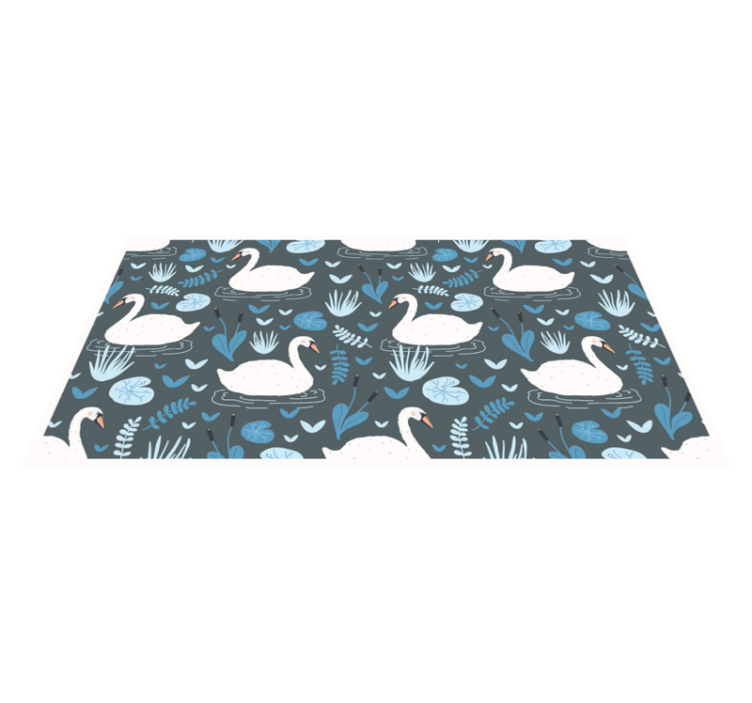 Elegant Swan Pattern nature vinyl rug - TenStickers