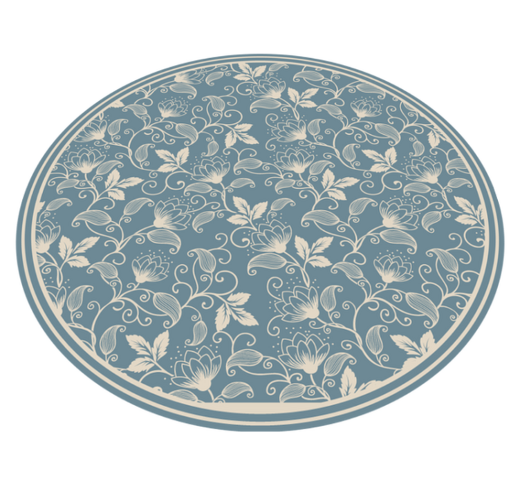 Botanical Whirl Element flower vinyl rug - TenStickers