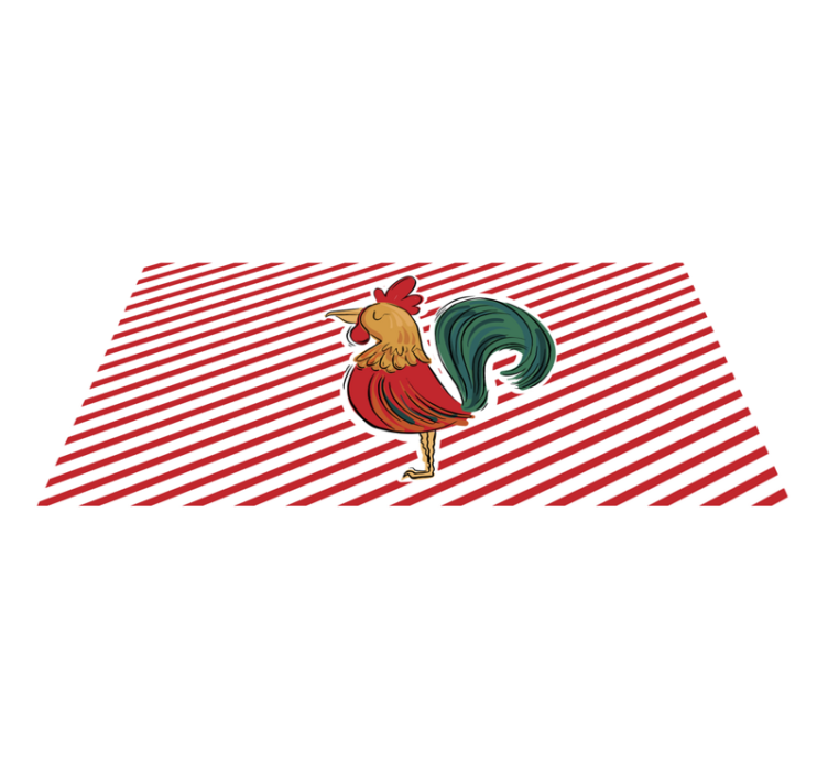 Colorful Rooster Artwork animal vinyl rug - TenStickers