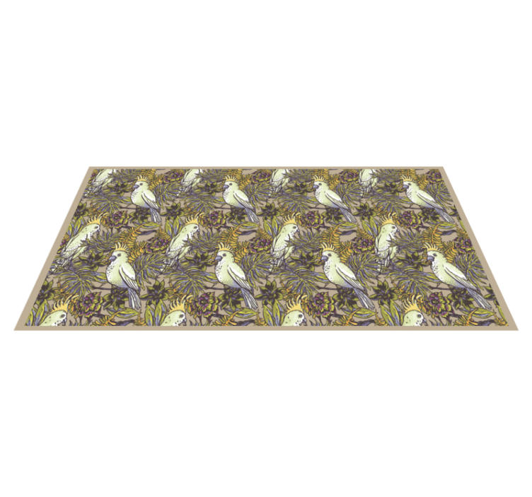 Colorful Parrots Pattern flower vinyl rug - TenStickers