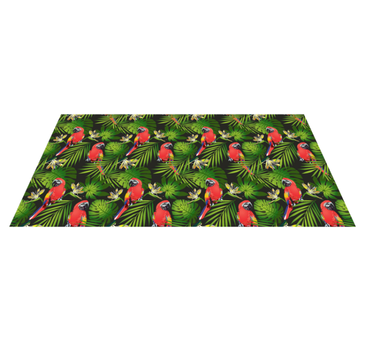 Tropical Parrots Greenery nature vinyl rug - TenStickers