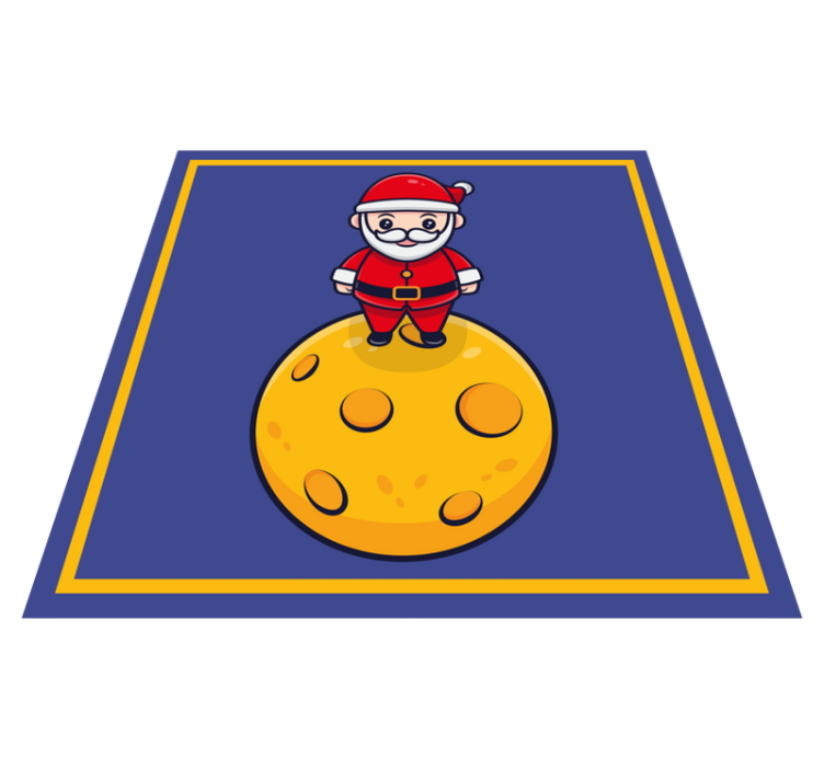 Santa Claus on the moon Christmas vinyl rug - TenStickers