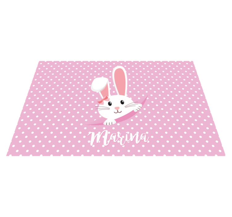Custom vinyl rug bunny dots and circles - TenStickers