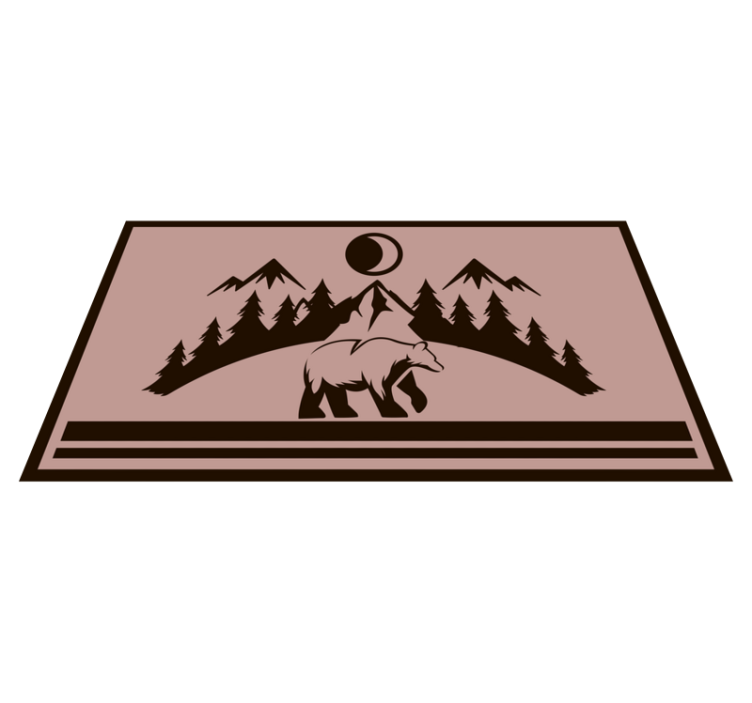 Bear with mountains in the back modern rug - TenStickers