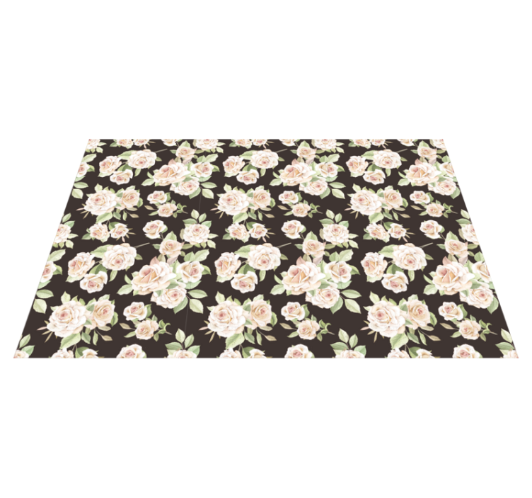 ROSE FLORAL PATTERN flower vinyl rug - TenStickers