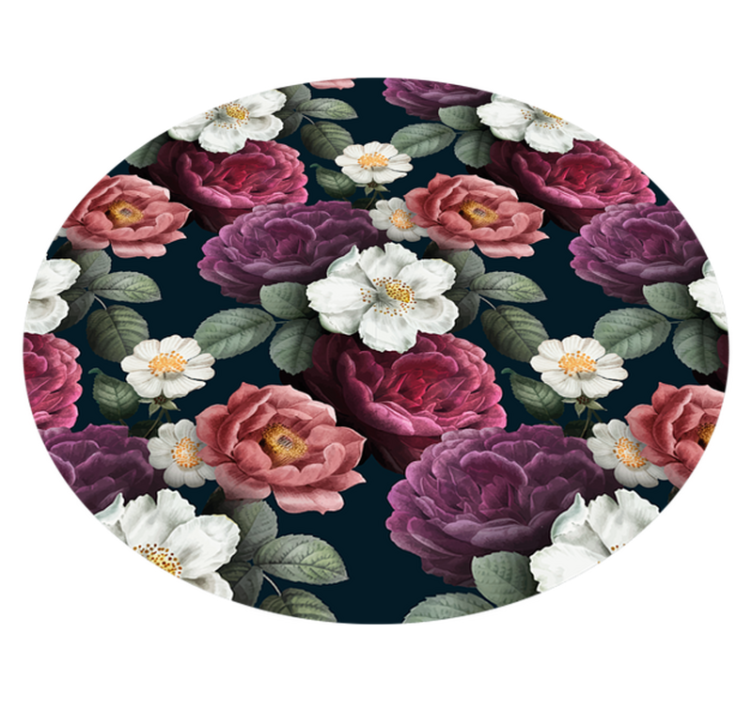 Graceful Botanical Composition flower vinyl rug - TenStickers