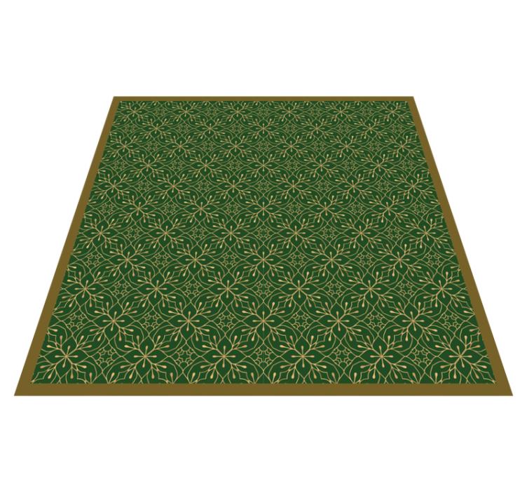 Graceful Botanical Motif flower vinyl rug - TenStickers