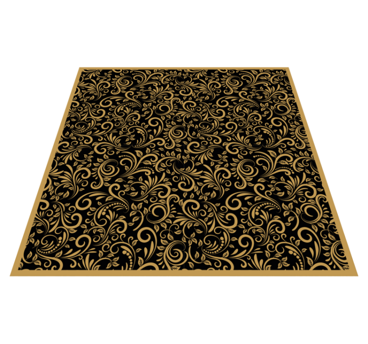 Elegant swirls pattern flower vinyl rug - TenStickers