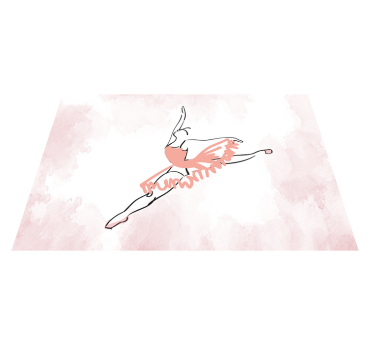 Aquarella dancer outline teenager vinyl rug - TenStickers
