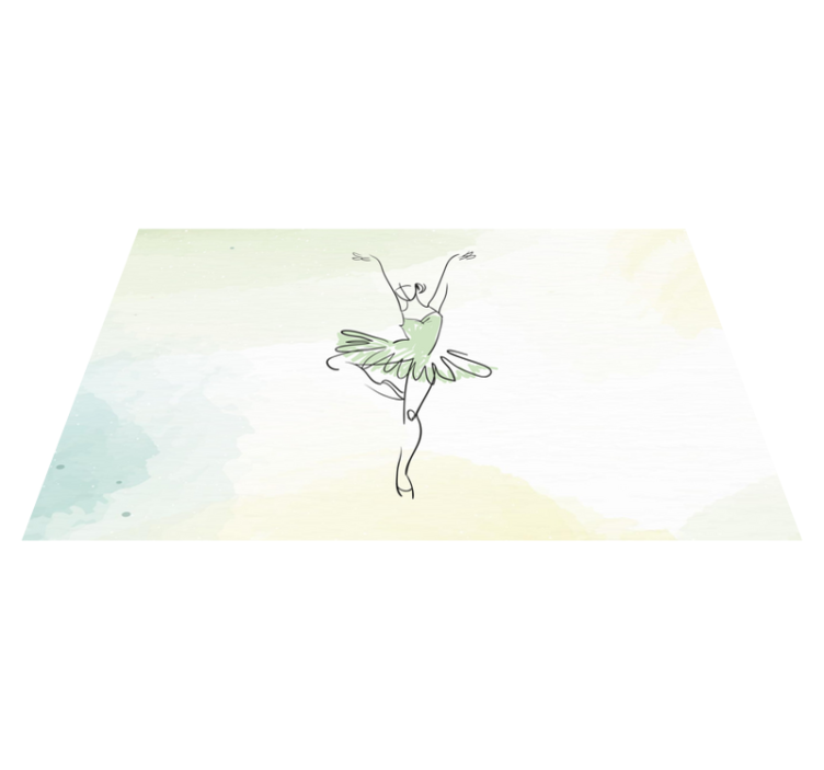 Ballet Dancer Outline vinyl rug - TenStickers