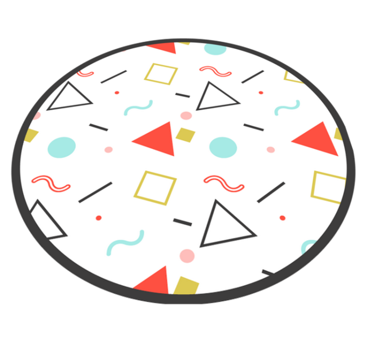 Geometric vinyl rug in colorful geometric shapes - TenStickers