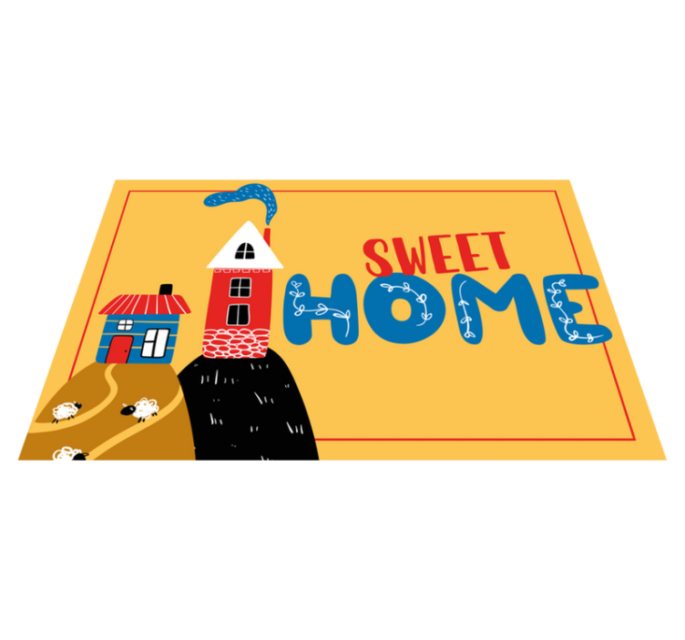 Magical house modern folk art entrance tiles - TenStickers