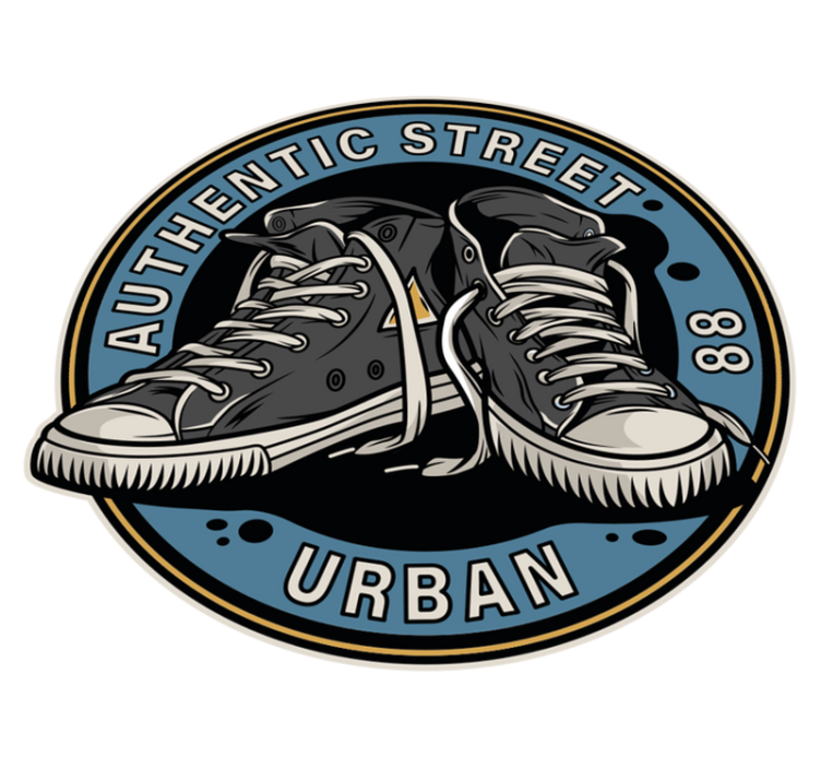 Street style sneakers teenager vinyl rug - TenStickers