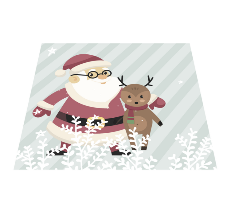 Santa and Reindeer christmas vinyl rug - TenStickers